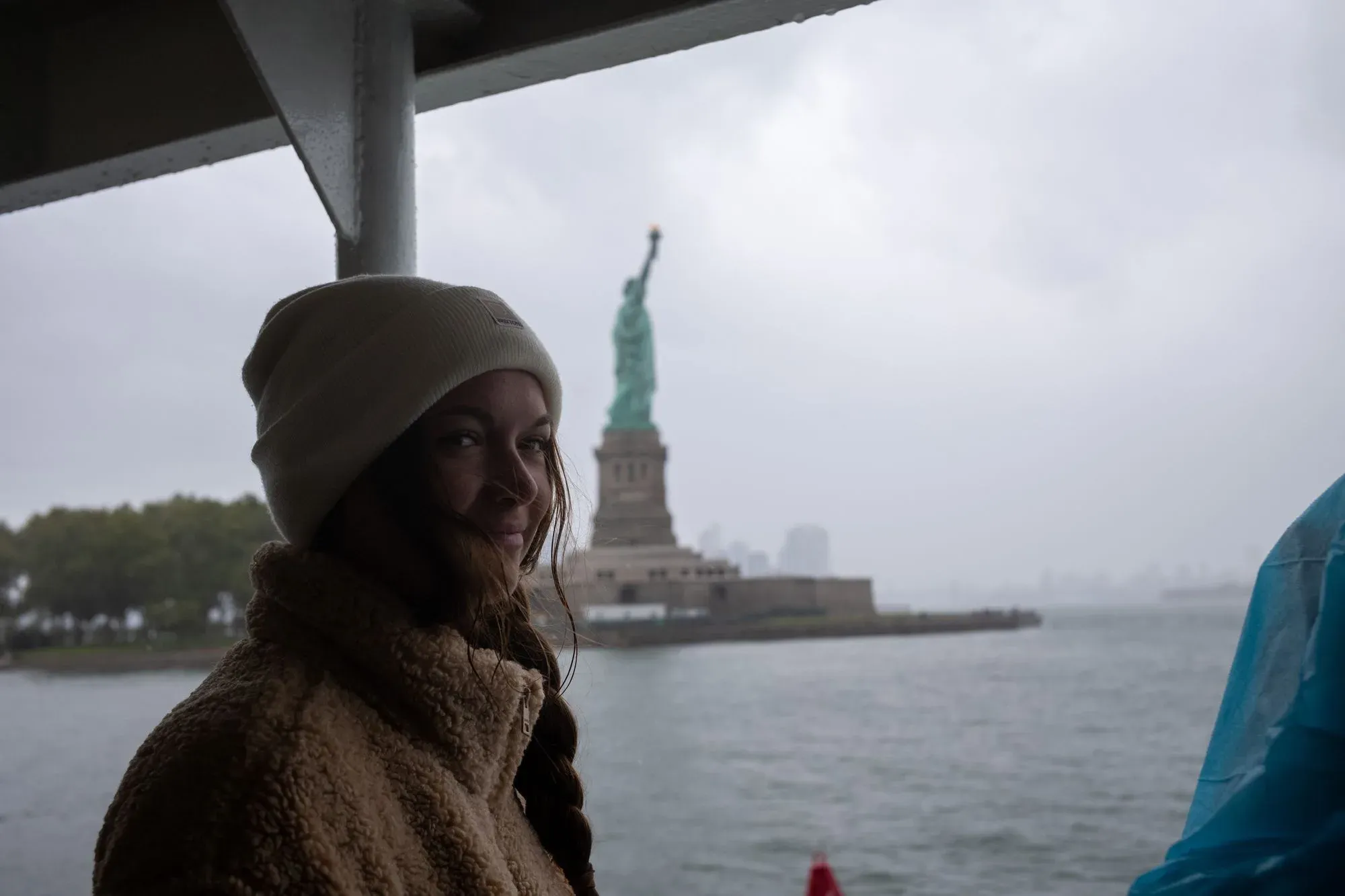 Rainy day at the Statue of Liberty