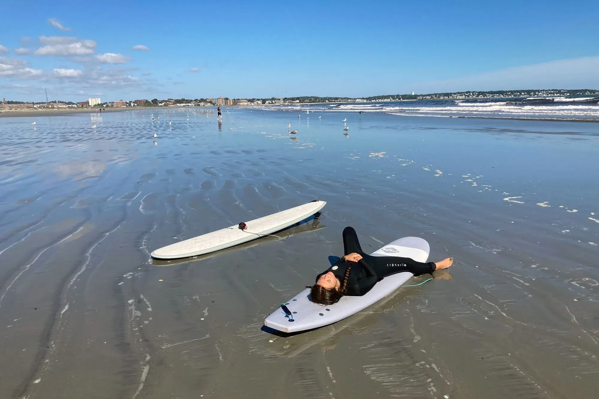 Surfing at Nahant Beach